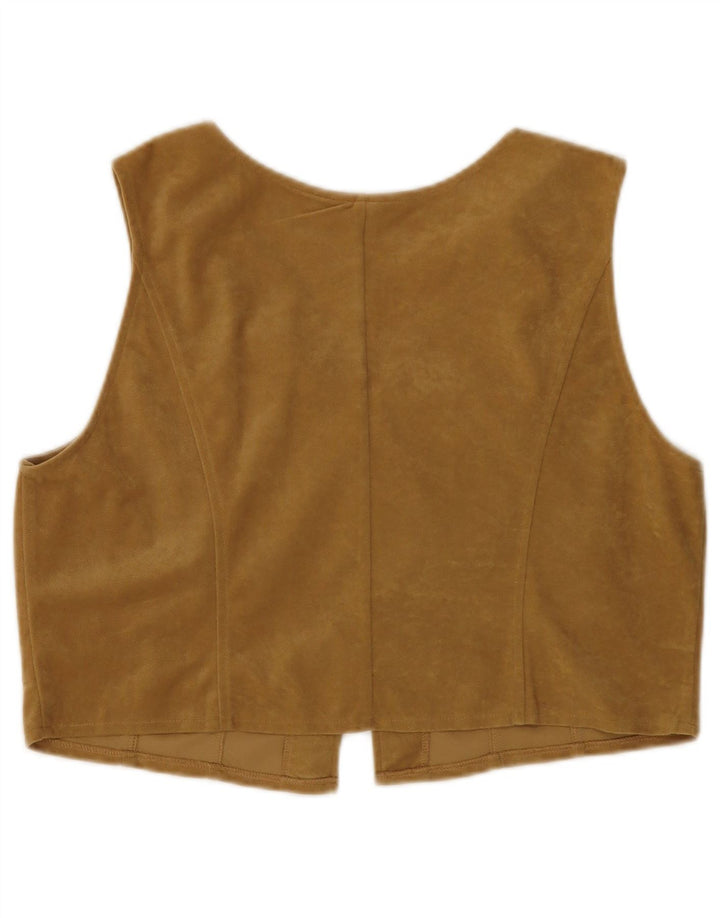 Γυναικείο βελούδινο γιλέκο WOODPECKER UK 16 Large Beige Polyester