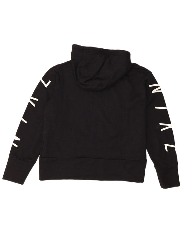 Nike Womens Dri Fit Graphic Hoodie Jumper UK 18 XL Μαύρος πολυεστέρας