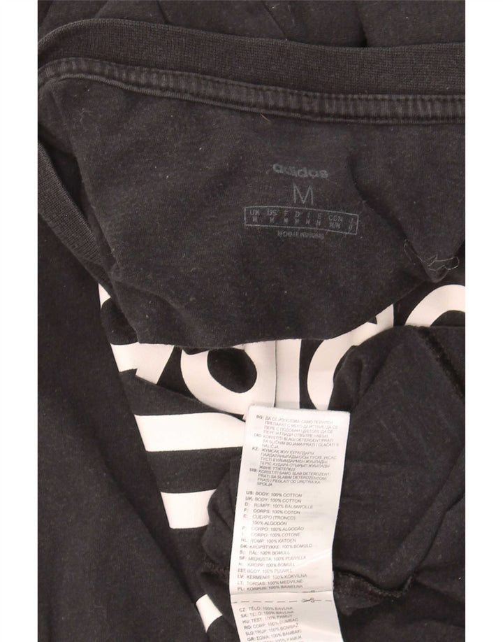 Ανδρικό γραφικό T-Shirt Adidas Top Μεσαίο μαύρο βαμβακερό