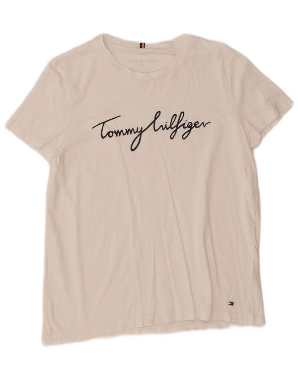 Γυναικείο γραφικό μπλουζάκι Tommy Hilfiger Top UK 16 Large White