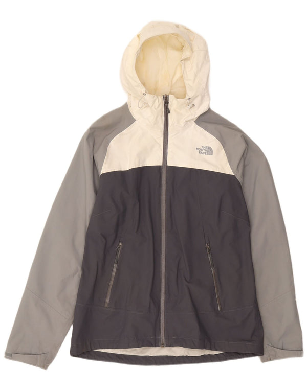 Hugo Boss γυναικείο μπουφάν βροχής με κουκούλα UK 16 Large Grey Colourblock Nylon