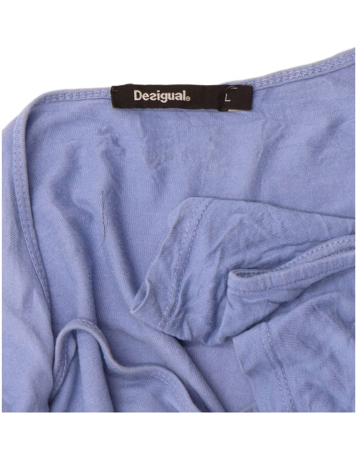 Γυναικείο Desigual Graphic Off Shoulder Top UK 16 Large Blue Floral