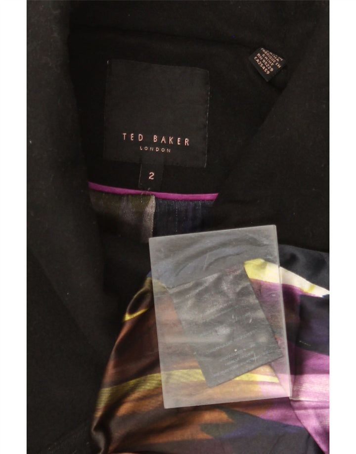 TED BAKER Γυναικεία καμπαρντίνα Μέγεθος 2 Μικρό Μαύρο Μαλλί