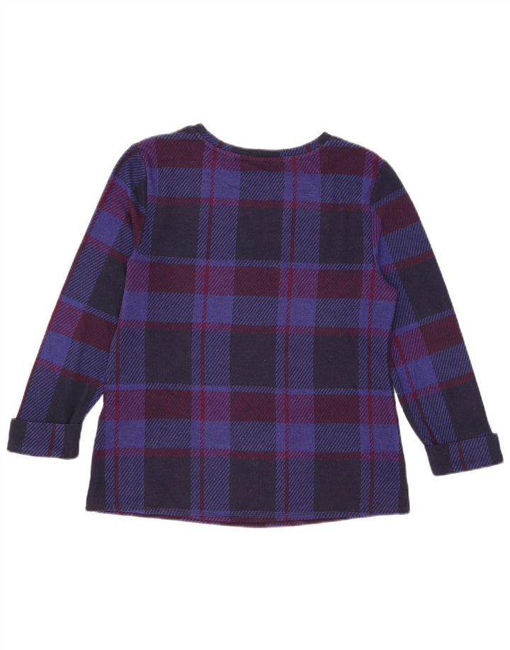 Marks & Spencer γυναικεία μπλούζα 3/4 μανίκια UK 10 Small Navy Blue Check