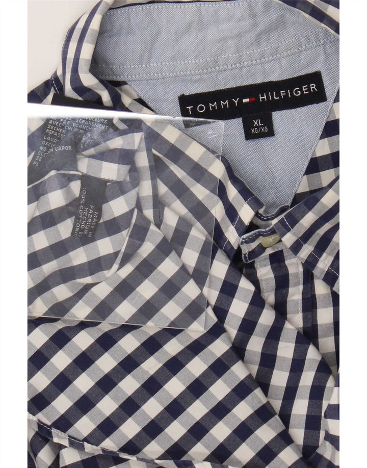 Ανδρικό πουκάμισο Tommy Hilfiger XL Navy Blue Gingham Cotton