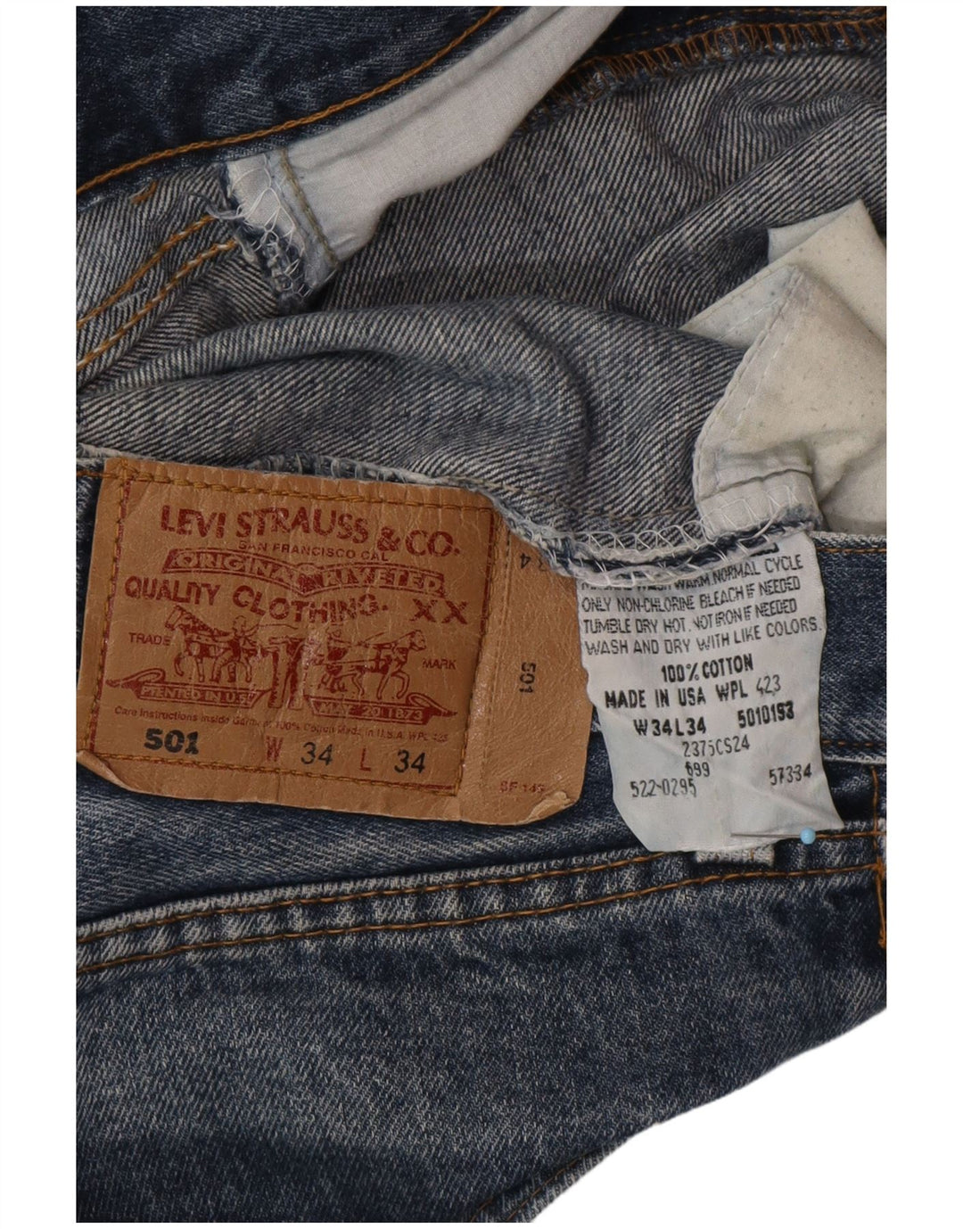 Ανδρικό τζιν σορτς LEVI'S 501 W34 μεγάλο μπλε βαμβακερό