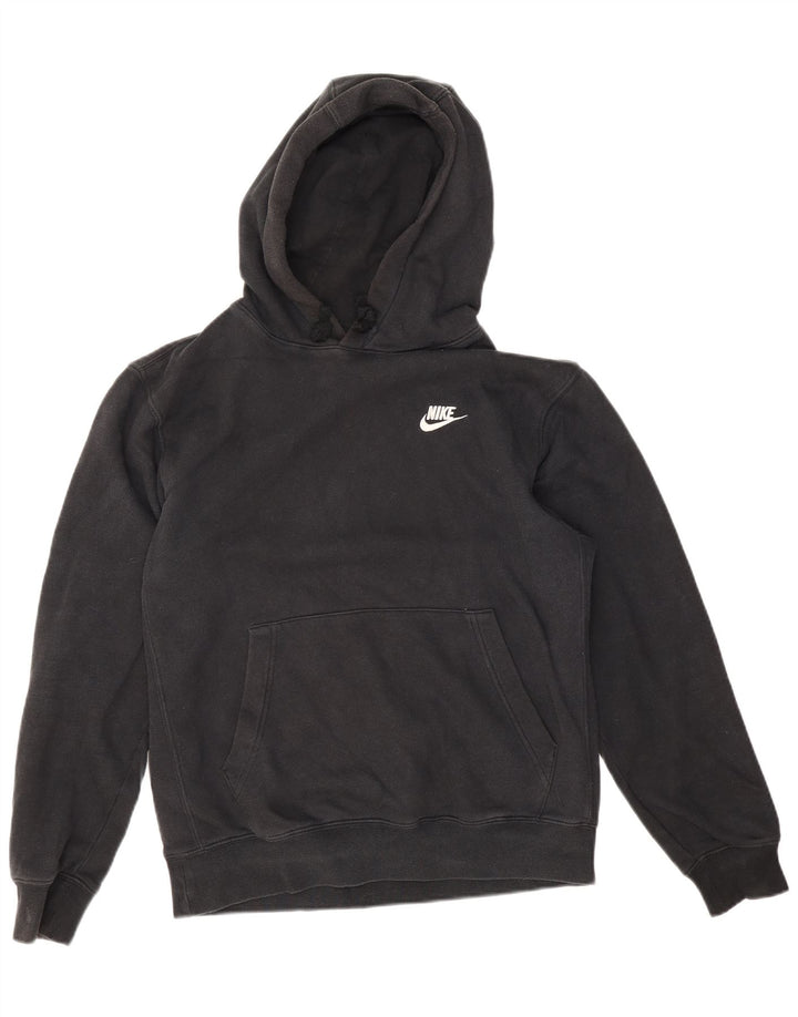 Ανδρικό μπλουζάκι με κουκούλα NIKE, μικρό μαύρο βαμβακερό