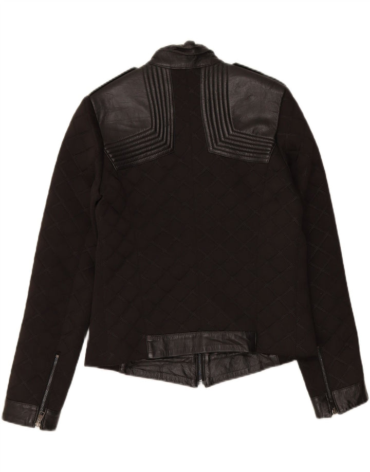 VINTAGE Womens Quilted Jacket IT 48 XL Black Polyester