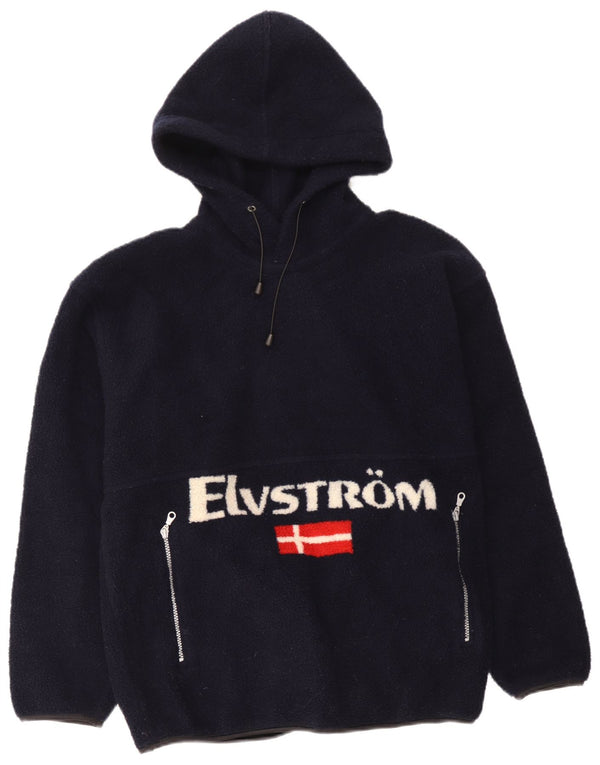 Elvstrom Ανδρικό Fleece Graphic Hoodie Jumper Large Navy Blue Acrylic