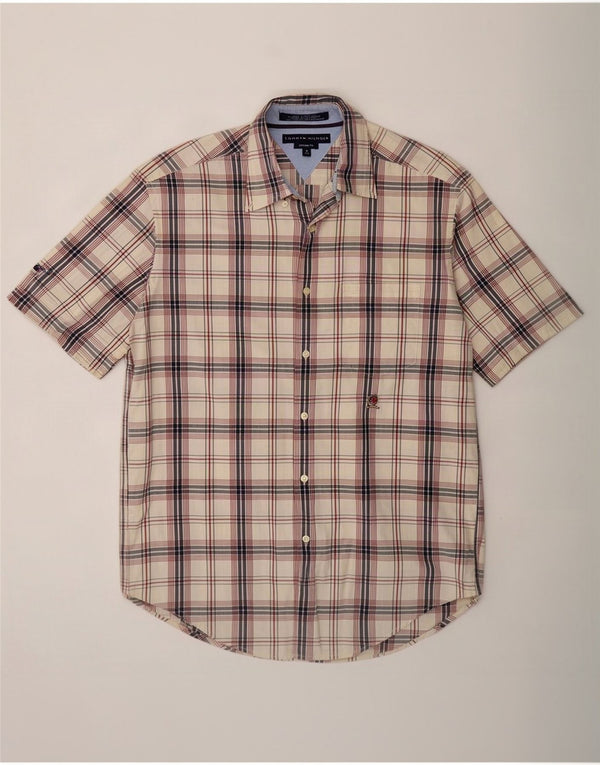 Ανδρικό κοντομάνικο πουκάμισο Tommy Hilfiger Vintage Fit Medium Off White Check