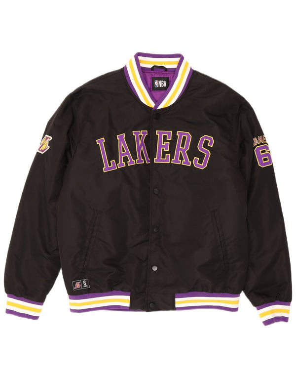 Ανδρικό NBA Los Angeles Lakers Varsity Jacket UK 40 Large Black ριγέ