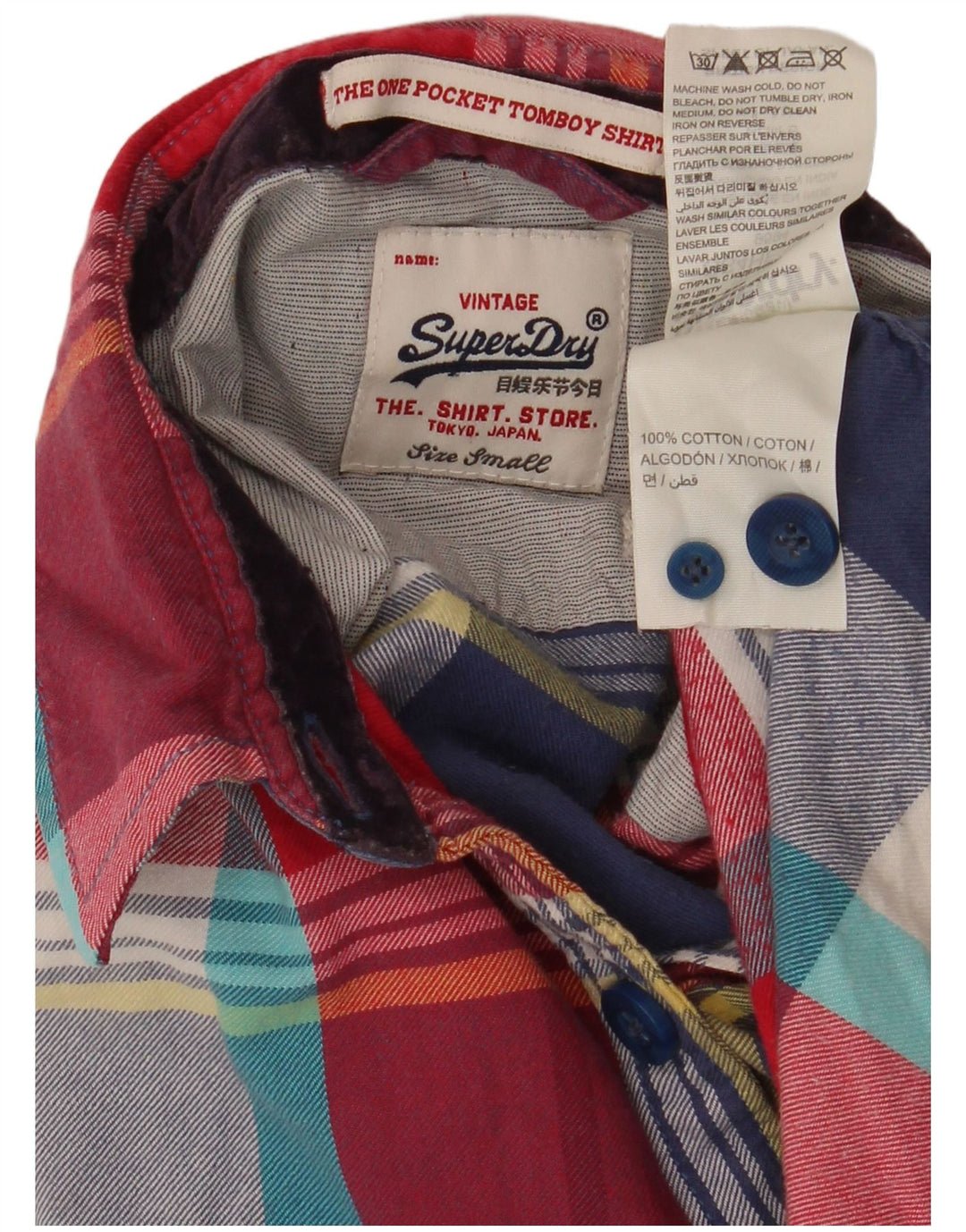 Superdry Γυναικείο Φανελένιο Πουκάμισο UK 10 Μικρό πολύχρωμο βαμβακερό καρό