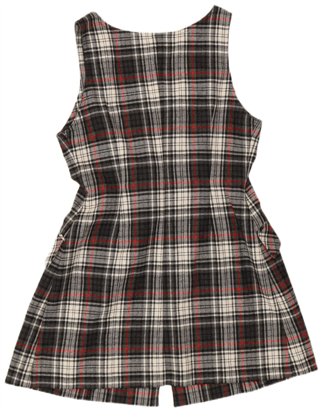 Vintage γυναικείο φόρεμα με κανονική εφαρμογή Pinafore IT 42 Μεσαίο γκρι καρό ρετρό