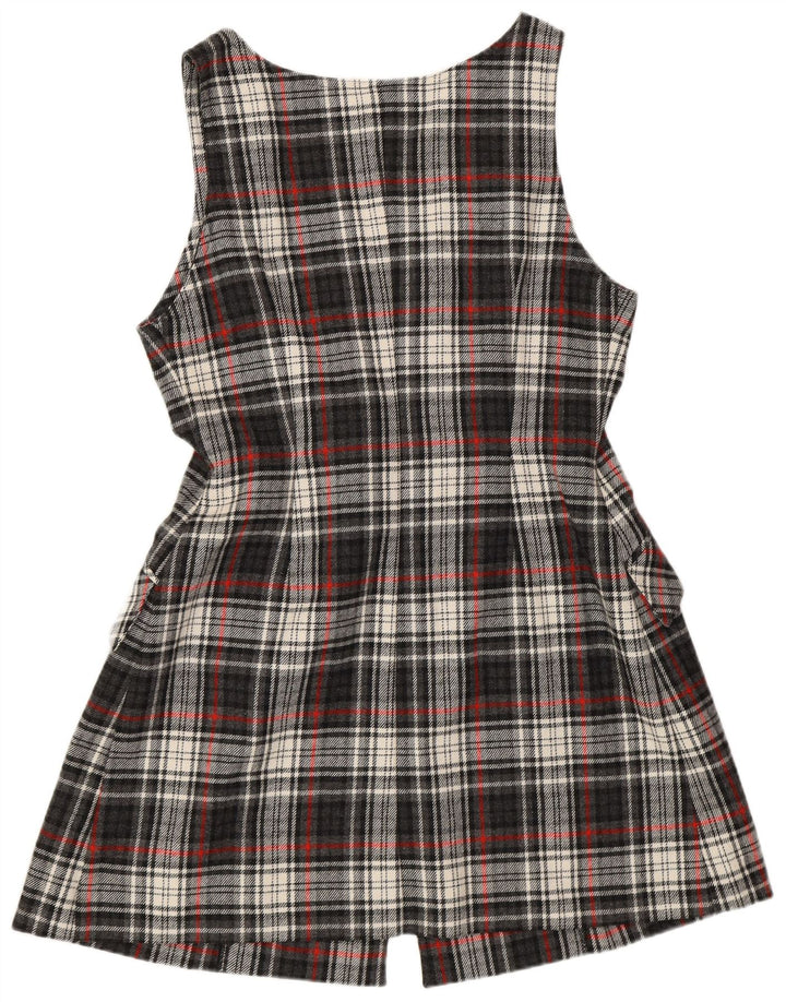 Vintage γυναικείο φόρεμα με κανονική εφαρμογή Pinafore IT 42 Μεσαίο γκρι καρό ρετρό