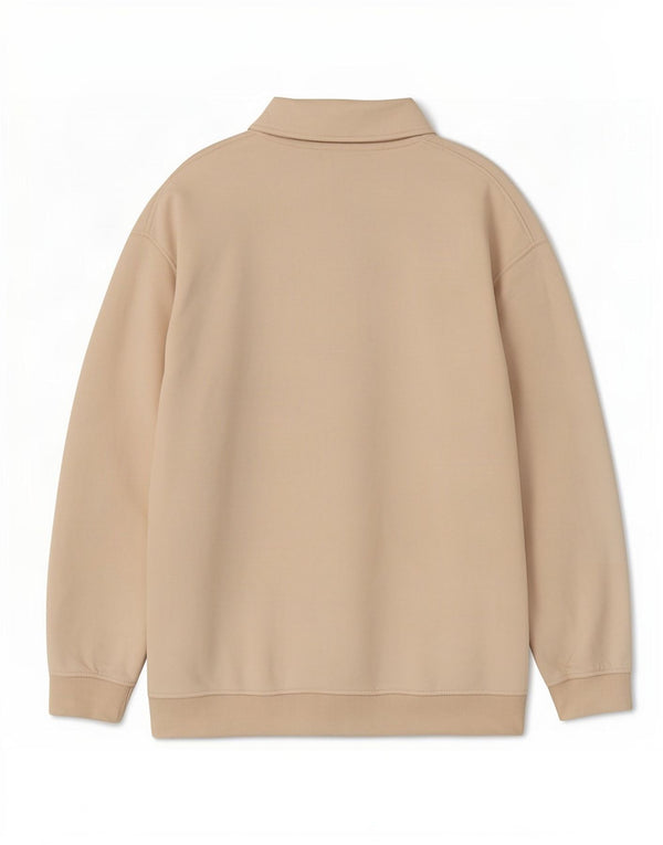 Zara Γυναικείο φούτερ Polo με λαιμόκοψη Jumper UK 14 Medium Beige