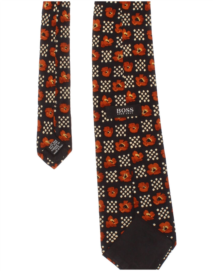 Ανδρική γραβάτα Hugo Boss One Size Black Floral Silk Classic