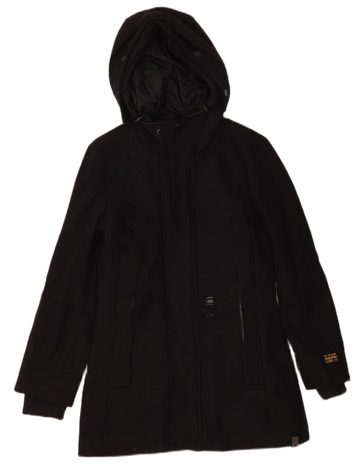 G-STAR Γυναικείο μπουφάν Parka με κουκούλα UK 10 Small Black Wool