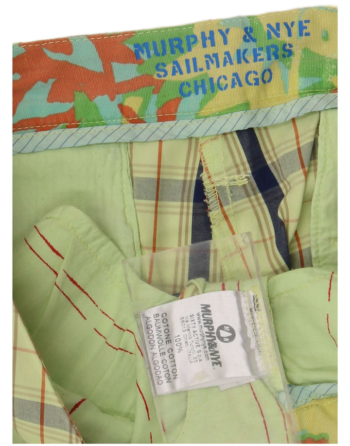 Ανδρικό σορτς Chino Murphy & Nye W34 Large Green Check Cotton