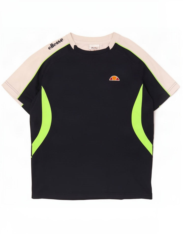 Ανδρικό γραφικό μπλουζάκι Ellesse Top Small Navy Blue Colorblock Πολυεστέρας