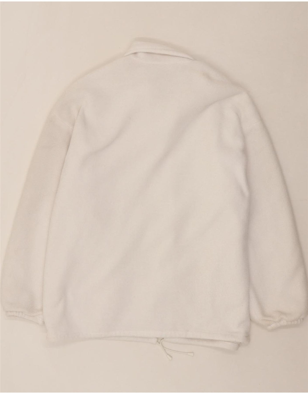 VINTAGE Mens Fleece Jacket UK 42 XL White Polyester Vintage Vintage and Second-Hand Vintage from Messina Hembry 