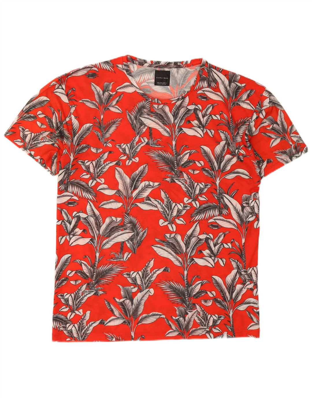 Ανδρικό T-Shirt Zara Τοπ μεγάλο κόκκινο φλοράλ