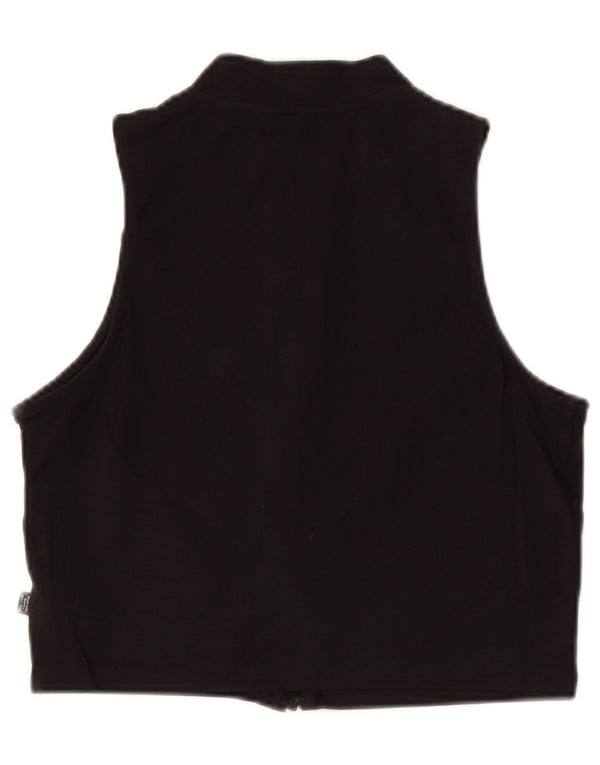 Puma Γυναικείο Αμάνικο Crop Top UK 14 Large μαύρο βαμβακερό