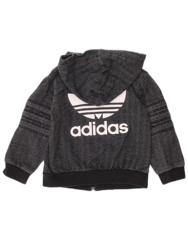 Πουλόβερ ADIDAS Baby Boys Graphic Zip Hoodie 9-12 μηνών Γκρι Chevron