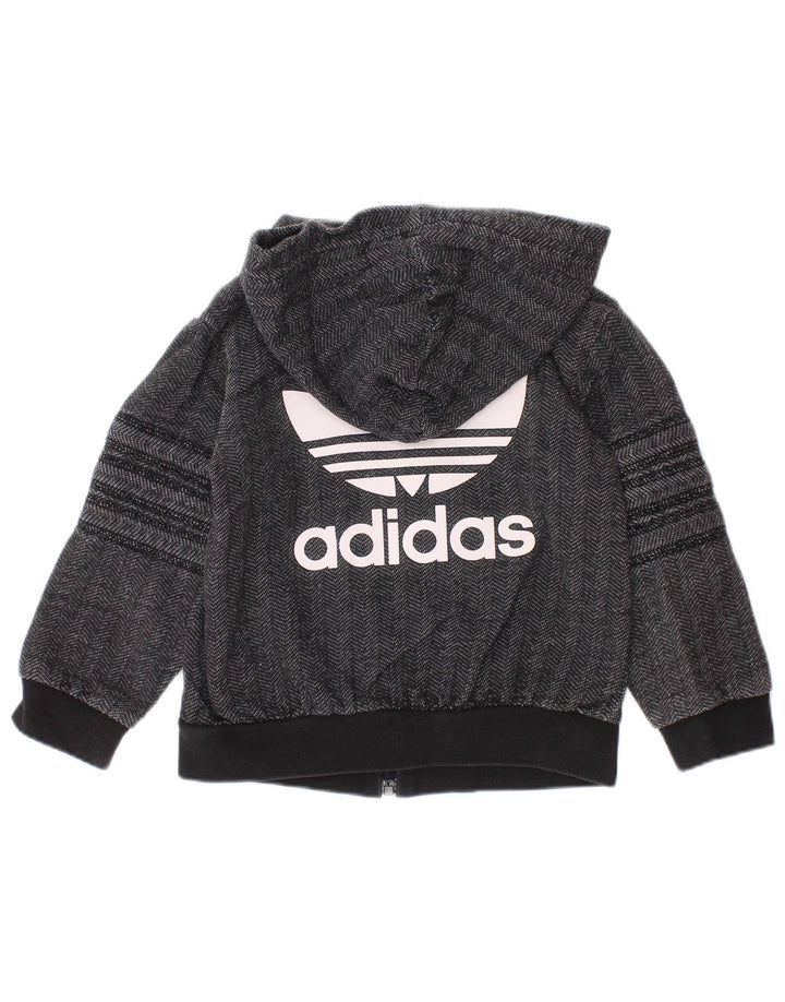 Πουλόβερ ADIDAS Baby Boys Graphic Zip Hoodie 9-12 μηνών Γκρι Chevron