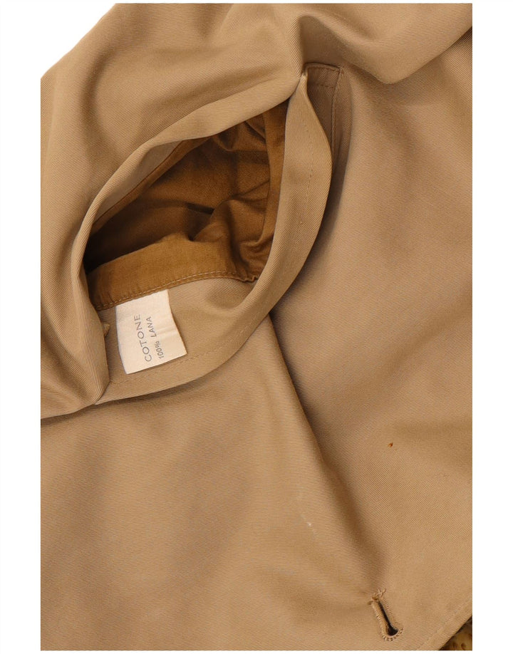 Vintage γυναικείο αναστρέψιμο πανωφόρι UK 14 Medium Beige Check Cotton