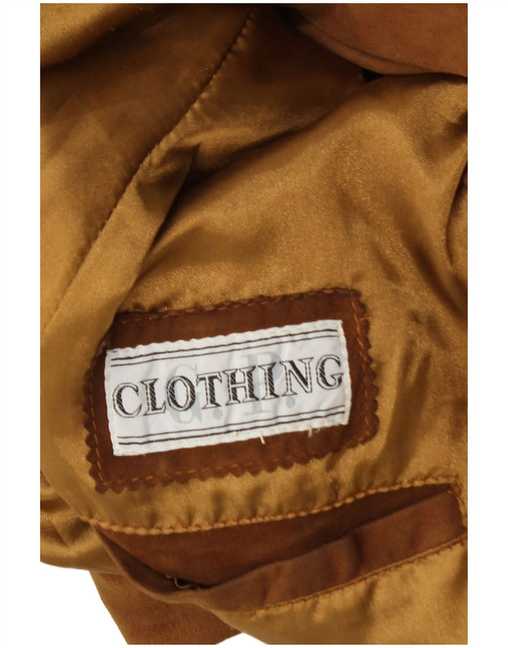 Vintage Ανδρικό Suede Blazer Jacket IT 48 Δερμάτινο μεσαίο καφέ