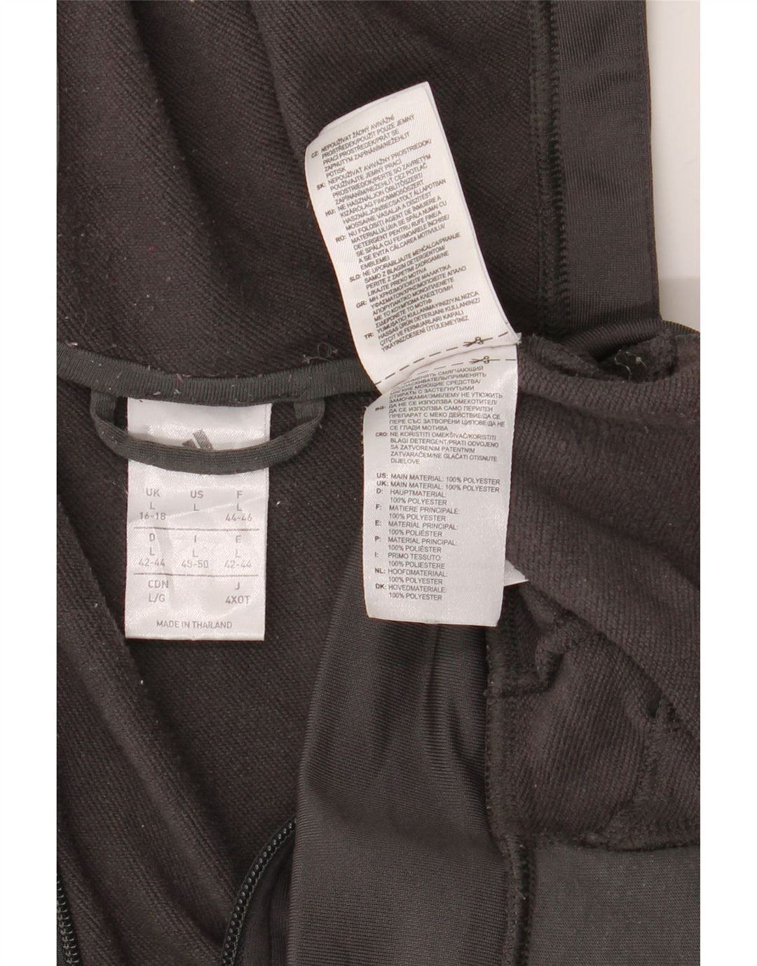 Γυναικείο πουλόβερ με κουκούλα με φερμουάρ Adidas UK 16/18 μεγάλο γκρι πολυεστέρα