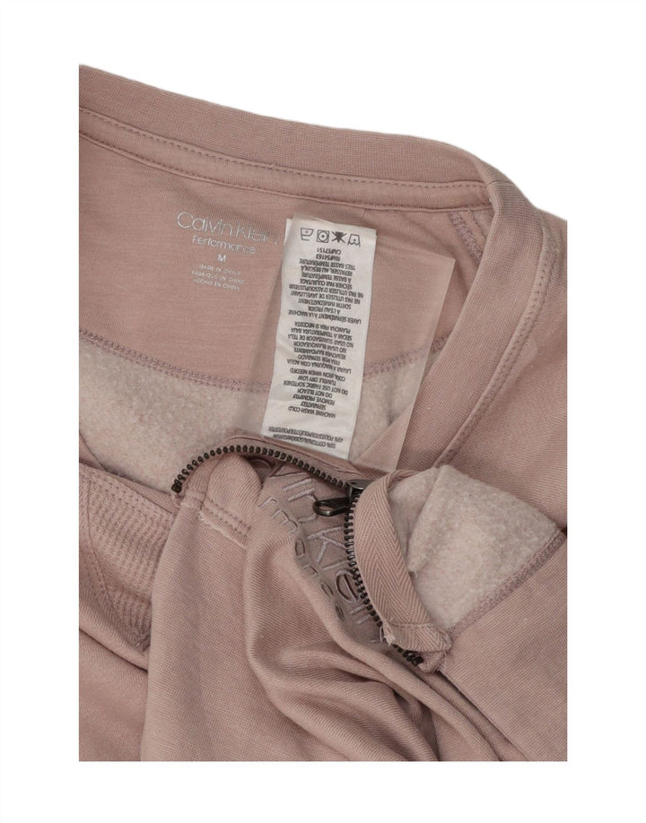 CALVIN KLEIN Womens Oversized Sweatshirt Jumper UK 14 Medium Pink Cotton Vintage Calvin Klein and Second-Hand Calvin Klein from Messina Hembry 