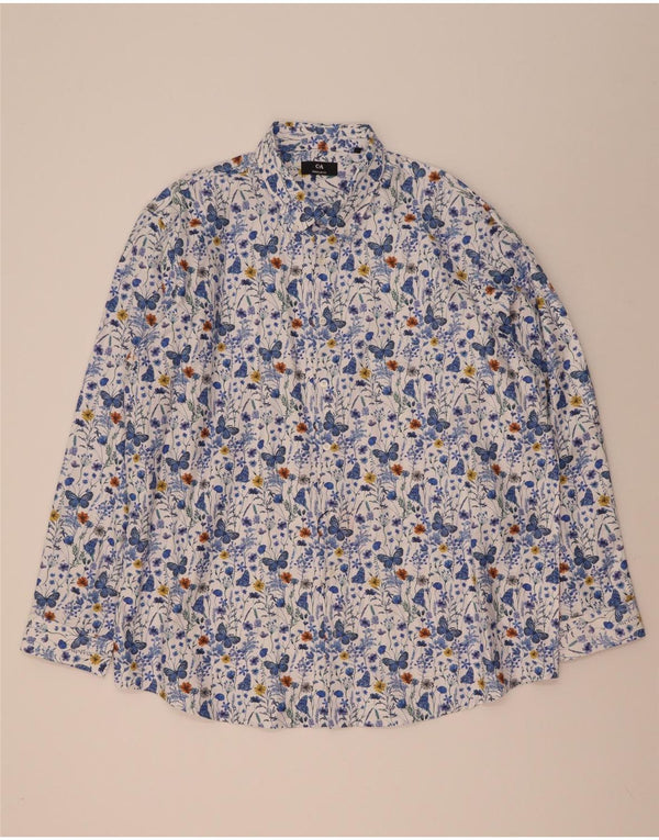 Ανδρικό πουκάμισο C&A Regular Fit Μέγεθος 47/48 3XL Μπλε φλοράλ βαμβακερό
