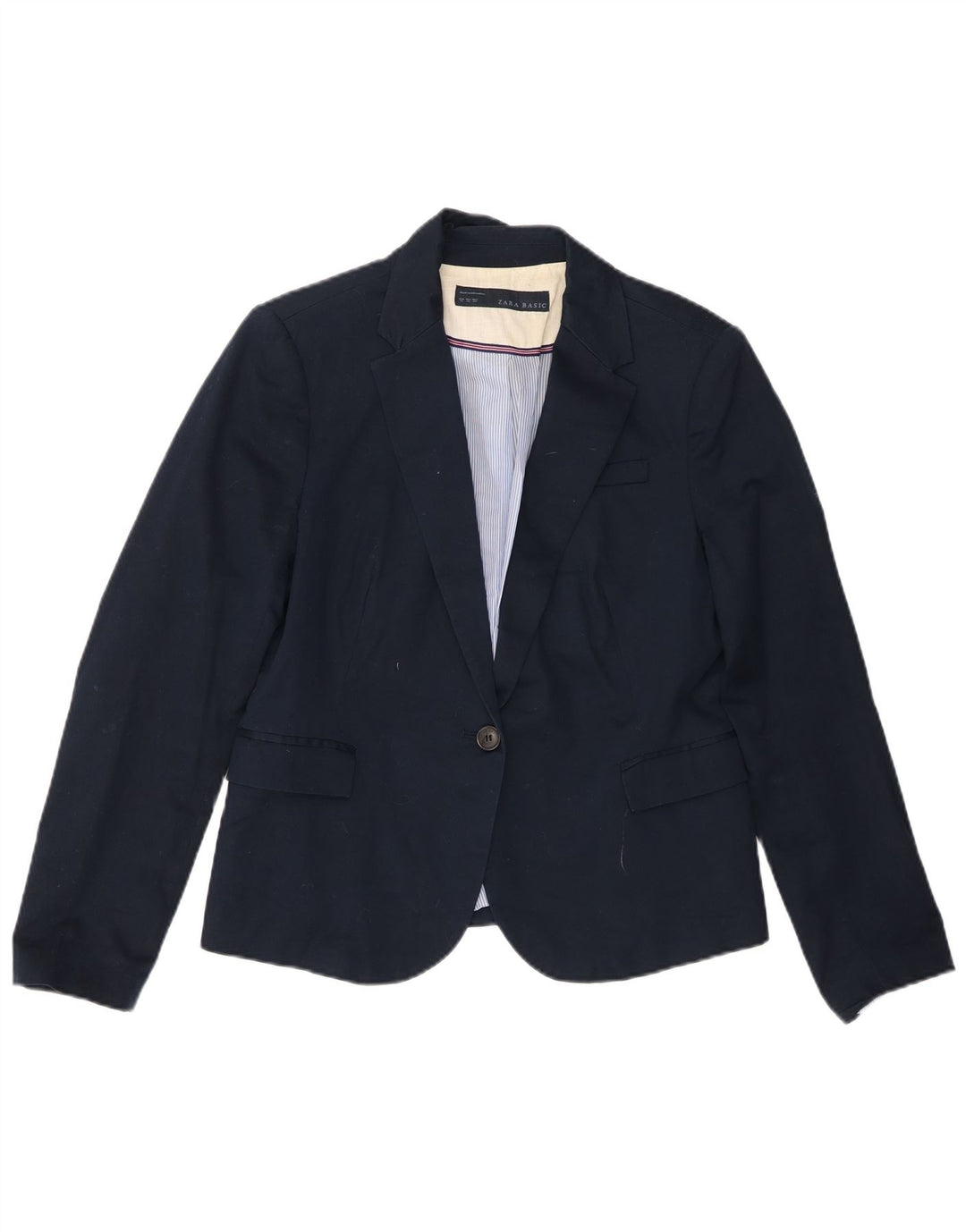 Zara Γυναικείο Μπλέιζερ Μπουφάν UK 18 XL Navy Blue Cotton