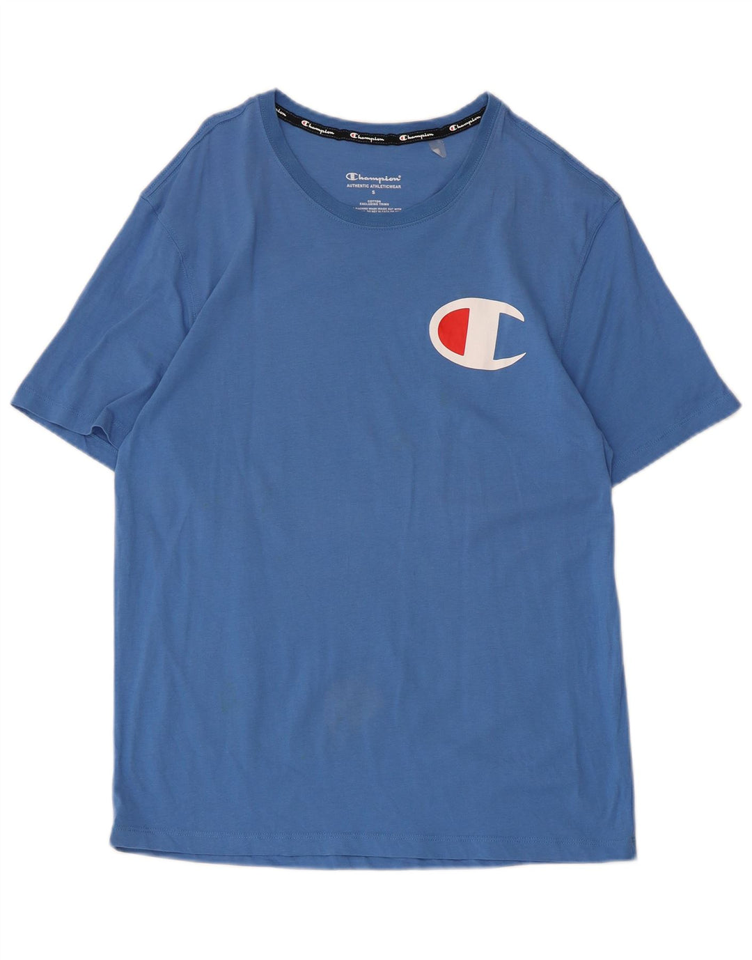 Champion Ανδρικό γραφικό T-Shirt Top Μικρό Μπλε Βαμβακερό