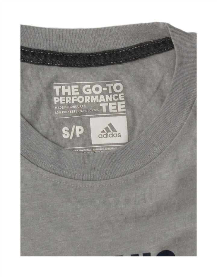 ADIDAS Mens Graphic Top Long Sleeve Small Grey Polyester Vintage Adidas and Second-Hand Adidas from Messina Hembry 