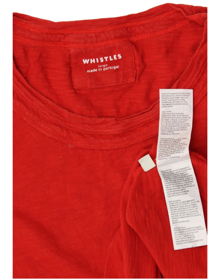 Γυναικείο T-Shirt Whistle Crop Top UK 14 μεγάλο κόκκινο βαμβακερό