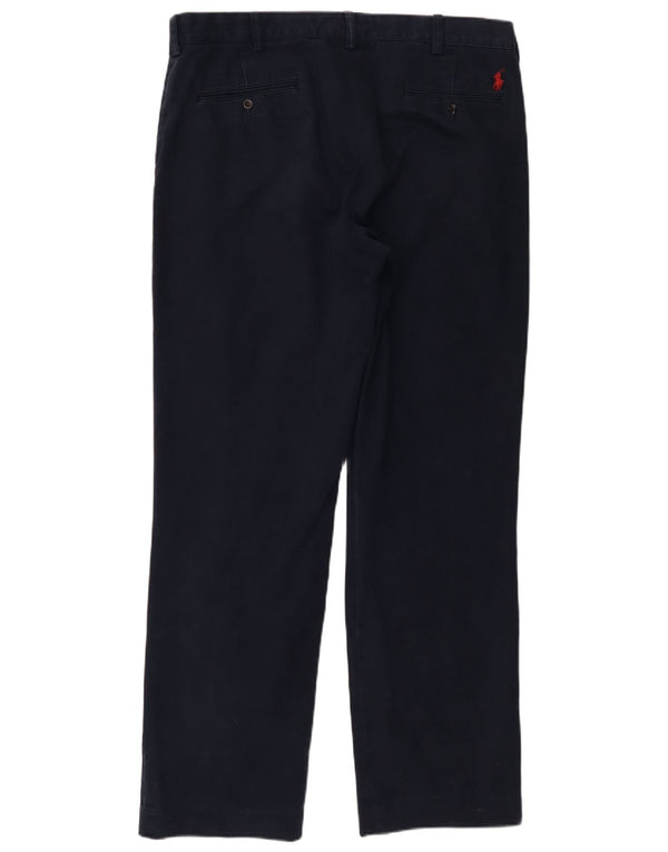 Polo Ralph Lauren Mens Straight Chino Trousers W36 L31 Navy Blue Cotton