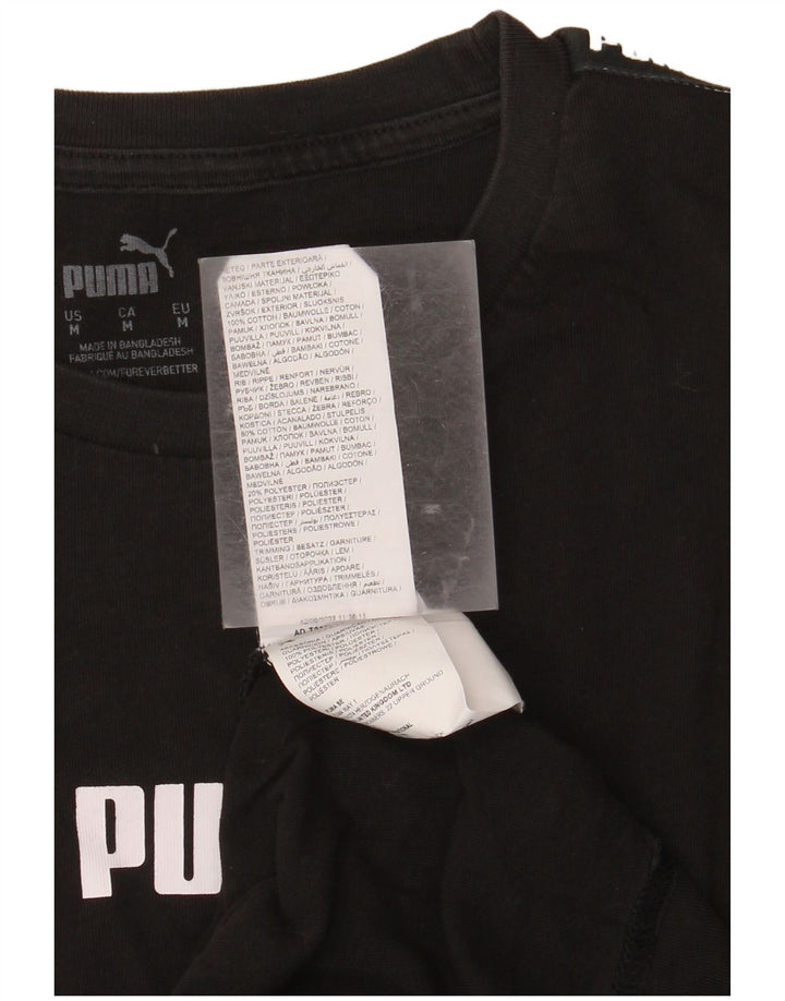 Ανδρικό γραφικό μπλουζάκι PUMA, μεσαίο μαύρο βαμβακερό