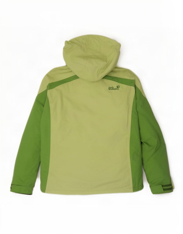 Jack Wolfskin γυναικείο μπουφάν με κουκούλα αντιανεμικό UK 14/16 Large Green
