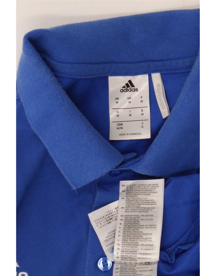 Adidas Mens Climalite Polo Shirt Medium Blue Cotton