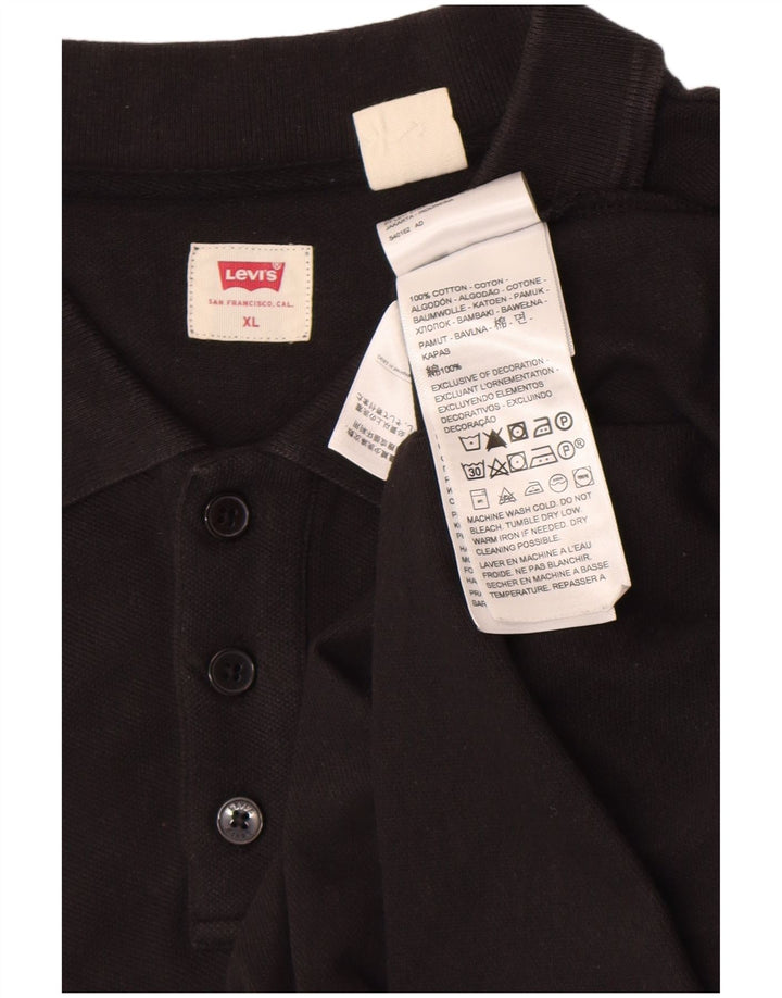 Ανδρικό πουκάμισο πόλο Levi's XL μαύρο βαμβακερό