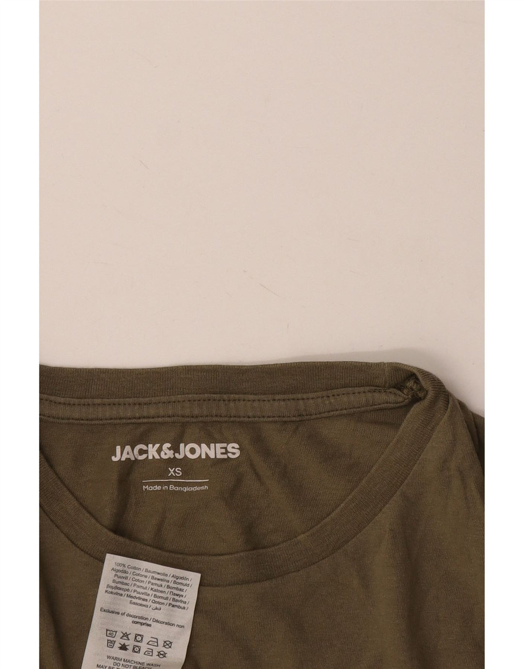 JACK & JONES Ανδρικό μακρυμάνικο μπλουζάκι XS Χακί βαμβακερό