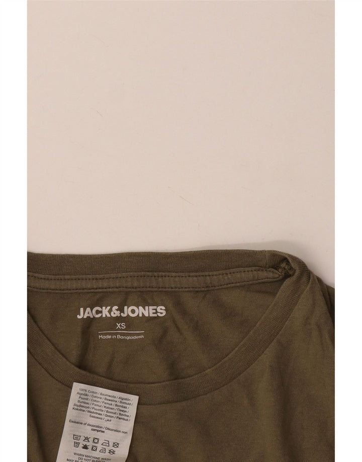 JACK & JONES Ανδρικό μακρυμάνικο μπλουζάκι XS Χακί βαμβακερό