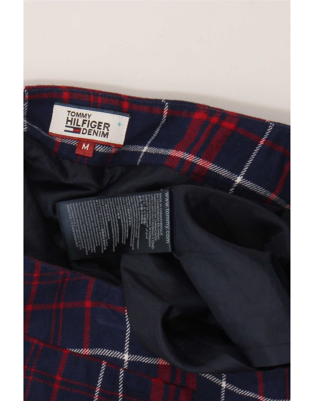 Tommy Hilfiger Γυναικεία Μίνι Φούστα Medium W28 Navy Blue καρό βαμβακερό