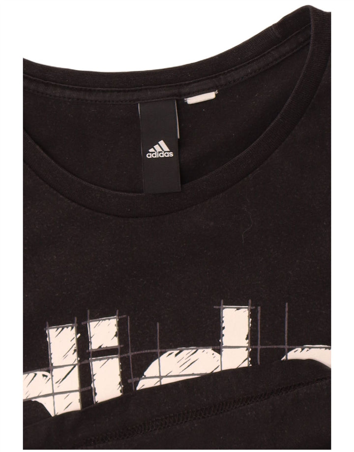 Ανδρικό γραφικό T-Shirt Adidas Top Large Μαύρο