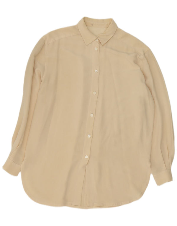 Vintage γυναικείο Longline Relaxed Fit Μπλούζα UK 14 Large Yellow