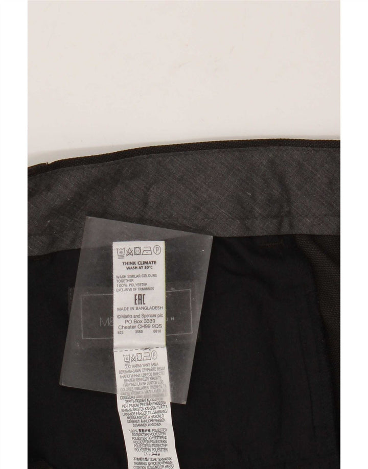 Marks & Spencer Ανδρικό παντελόνι με κανονική εφαρμογή W38 L25 Γκρι πολυεστέρας