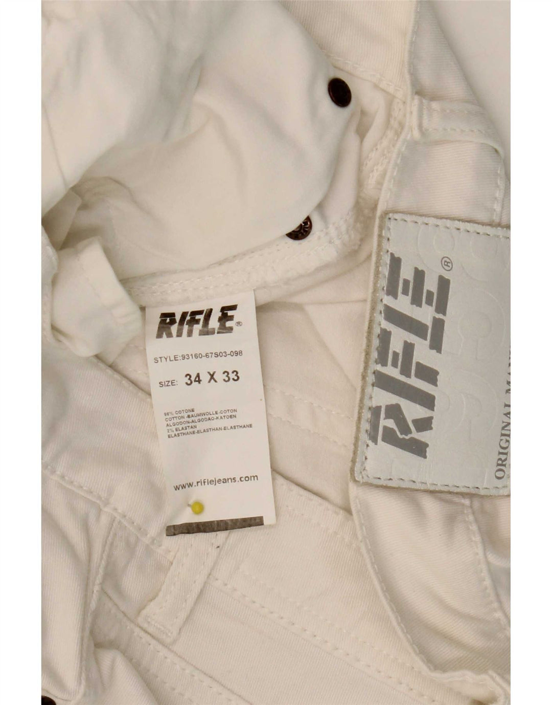 Rifle Γυναικείο ίσιο τζιν W34 L28 Λευκό βαμβακερό