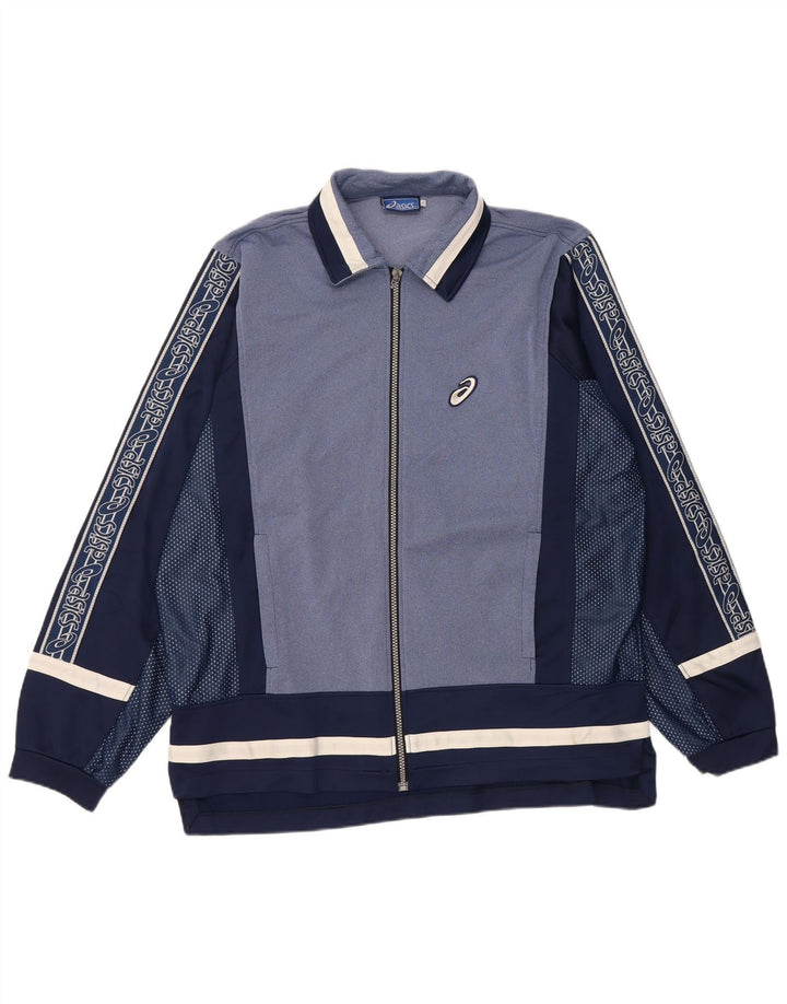 ASICS Ανδρική φόρμα αθλητικής φόρμας γραφικών Top Jacket Μεγάλο μπλε μπλε χρώματος